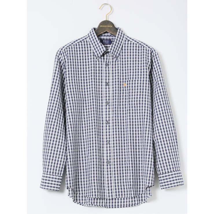 TAKA-Q MEN 【大きいサイズ】ポロ/POLO サッカーチェック ボタンダウン長袖シャツ トップス