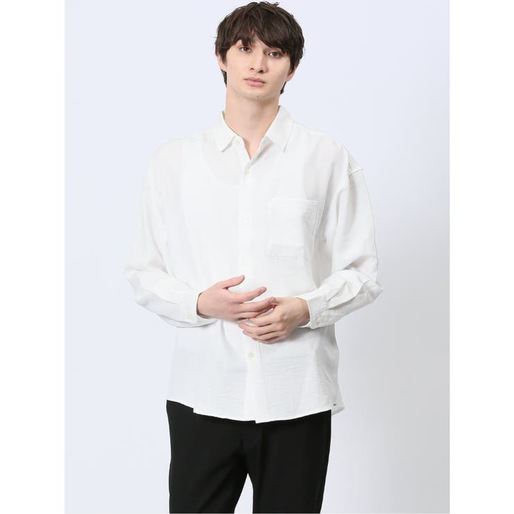 【10%OFFクーポン!11/27(木)1:59まで】TAKA-Q MEN テックリネン レギュラーカラー長袖シャツ トップス