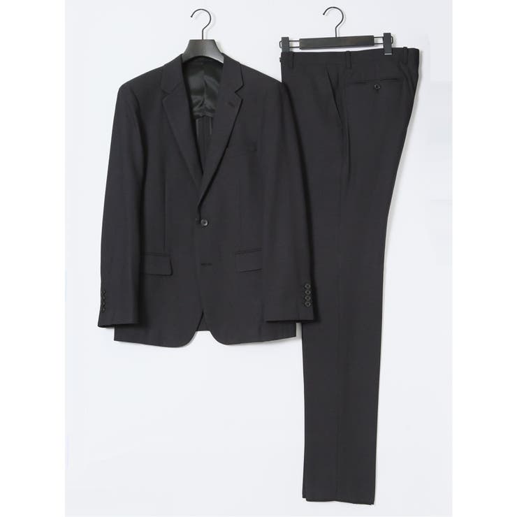 【10%OFFクーポン!11/27(木)1:59まで】TAKA-Q MEN ストレッチウォッシャブル スリムフィット 2ボタン2ピーススーツ ジオメトリック黒 ...