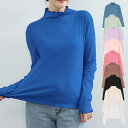 STYLEBLOCK Tシャツ カットソー 長袖 ハイネック メロー 無地 トップス レディース ブラック レッド ブルー グリーン ピンク ホワイト コーヒー...