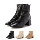 STYLEBLOCK ショートブーツ ブーツ 太ヒール 歩きやすい レザー調 黒 靴 シューズ レディース ブラック ベージュ カーキ シューズ・靴