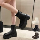 STYLEBLOCK ショートブーツ 太めヒール 歩きやすい ブーツ レザー調 黒 シューズ 靴 レディース カーキ ブラック ベージュ シューズ・靴