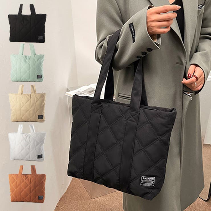 【10％OFFクーポン！11/27(木)1:59まで】STYLEBLOCK トートバッグ バッグ キルティング A4 大きい 肩掛け 布 鞄 レディース ホワイト カーキ グリーン ブラック オレンジ 春先行 バッグ・鞄