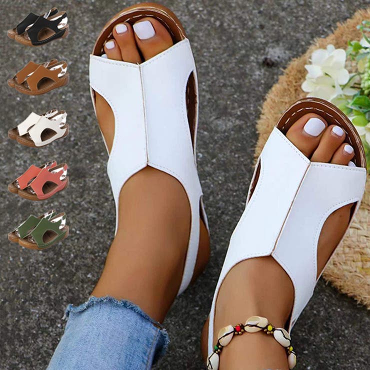 【10％OFFクーポン！2/10(火)1:59まで】STYLEBLOCK サンダル ウェッジソールサンダル バックストラップ オープントゥ 白 黒 シューズ 靴 レディース ブラック ピンク ライトブラウン グリーン オフホワイト シューズ・靴