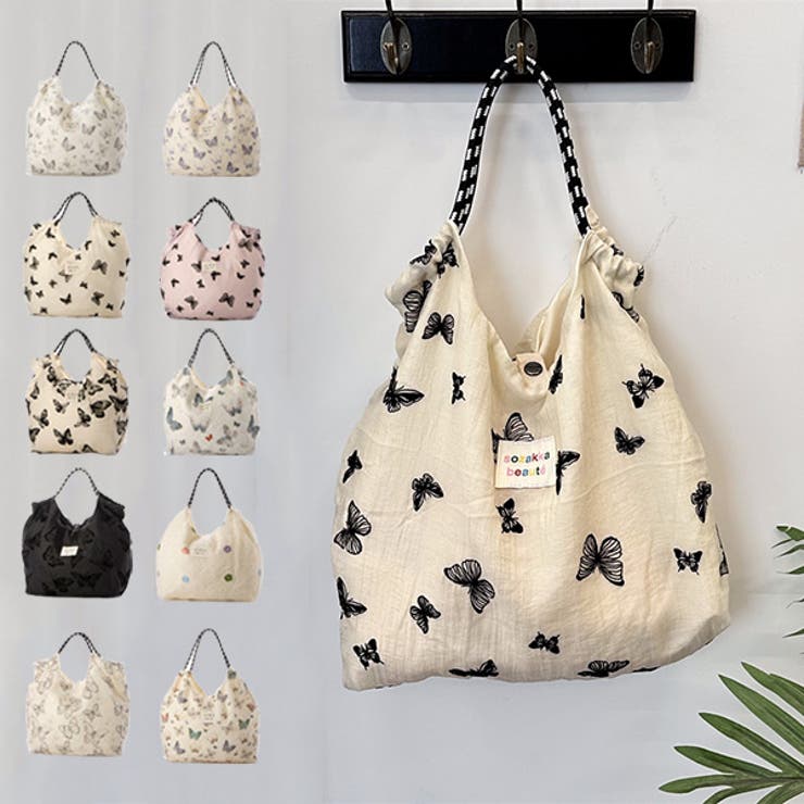 【10％OFFクーポン！11/27(木)1:59まで】STYLEBLOCK トートバッグ 総柄 布 バッグ 鞄 レディース ホワイト ピンク ブラック 夏先行 バッグ・鞄