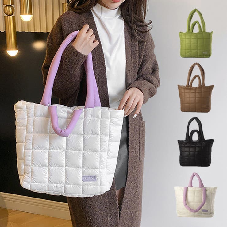 【10％OFFクーポン！11/27(木)1:59まで】STYLEBLOCK トートバッグ バッグ 大きい A4 肩掛け キルティング 鞄 レディース ブラック ホワイト グリーン カーキ バッグ・鞄