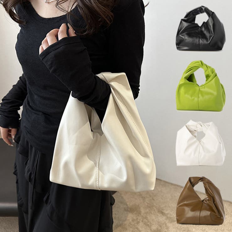 STYLEBLOCK ハンドバッグ トートバッグ レザー調 無地 小さい ミニ バッグ 鞄 レディース ブラック ホワイト グリーン ブラウン バッグ・鞄