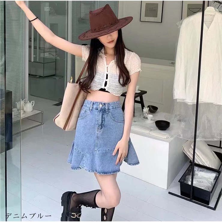 【20％OFFクーポン！9/23(水)限定】And Kawaii ミニスカート デニムスカート 夏 ミニ丈 カジュアル スカート shoplistselect-10029032 SHOPLIST サンプル画像2