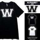 T-LINK 英文字 Tシャツ アルファベット 半袖 【 W 】2カラー メンズ レディース ユニセックス デザイン おしゃれ ネタ Tシャツ パロディ おもし...