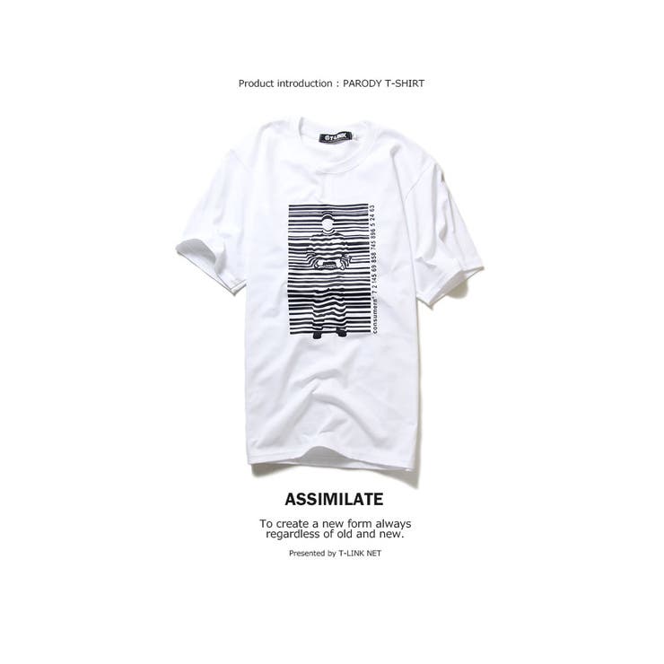 T-LINK パロディ Tシャツ メンズ レディース おもしろ Tシャツ Prisoner Barcode 囚人 バーコード メンズ レディース ユニセックス クルーネック おしゃれTシャツ ネタTシャツ モノクロ 個性的 大きいサイズ トップス カット