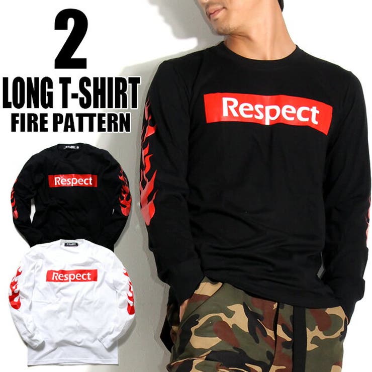 【10％OFFクーポン！11/27(木)1:59まで】T-LINK ファイヤーパターン 長袖Tシャツ 全2色 ボックスロゴ M-XXL 長袖 ロンt メンズ レディース 大きいサイズ トップス リブ クルーネック 炎柄 プリント おしゃれ 丸首 カジュア