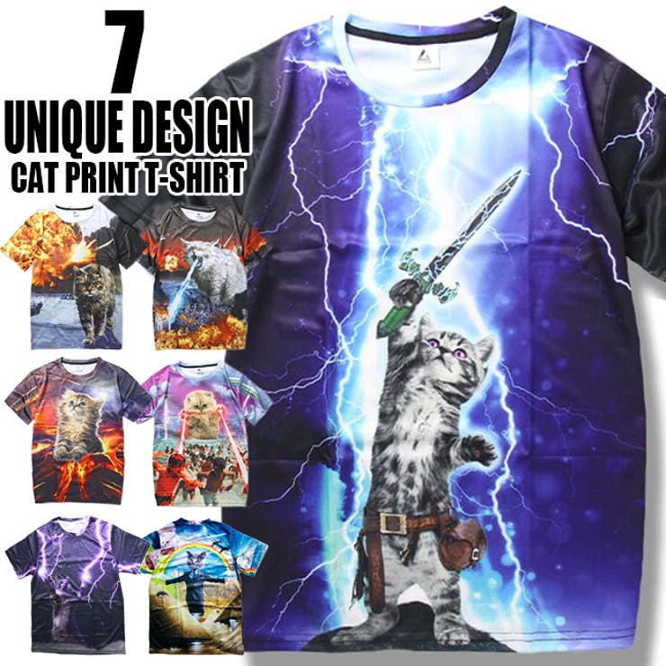 T-LINK 猫Tシャツ パロディ Tシャツ メンズ レディース おもしろ 半袖 猫 勇者 ねこ キャット グラフィック Tシャツ ボス ネコ メンズ レディー...
