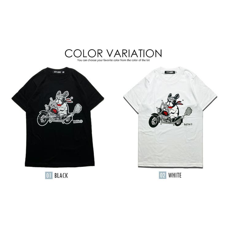 T-LINK パロディTシャツ 犬柄 Tシャツ メンズ レディース 動物Tシャツ フレンチブルドッグ Tシャツ バイカードッグ 犬Tシャツ わんこ ドッグTシャツ 大きいサイズ ゆるキャラ 愛犬 おもしろ キャラクター デザイン Tシャツ ブラック