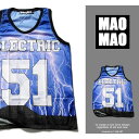 T-LINK メッシュバスケットシャツ ELECTRIC メンズ ポリエステル100% 春夏用 S-Lメッシュ タンクトップ ストリート系 ゲームシャツ ダンス...