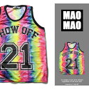 T-LINK タイダイ柄 メッシュ バスケットシャツ メッシュ タンクトップ メンズ レディース たいだい ストリート系 ゲームシャツ ダンス 衣装 トップス ...