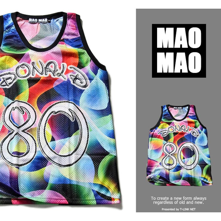 T-LINK レインボー柄 メッシュバスケットシャツ メンズ ポリエステル100% 春夏用 S-L【メッシュ タンクトップ ストリート系 ゲームシャツ ダンス衣装 メンズ トップス レディース スケーター 花柄】 トップス