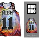 T-LINK MaoMao HIGH 11 宇宙柄 メッシュ バスケシャツ メンズ レディース ゲームシャツ 総柄 デザイン Tシャツ タンクトップ ストリート...