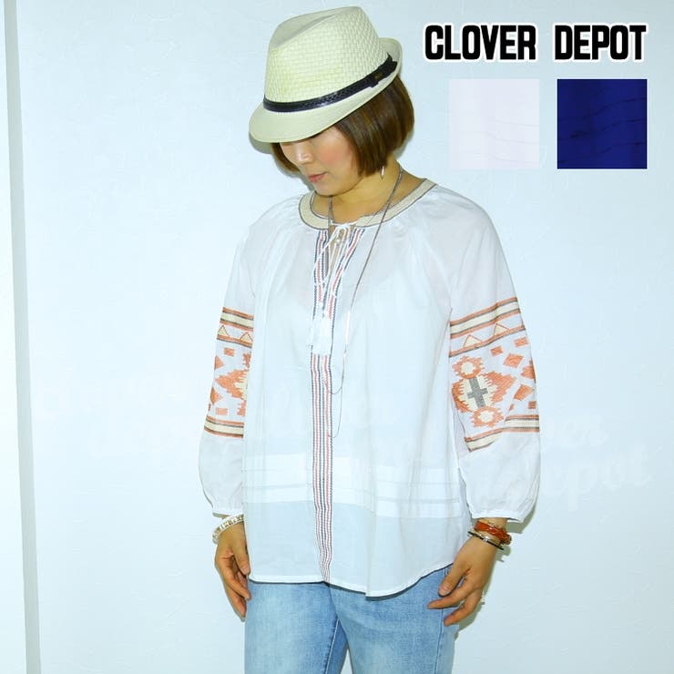 CLOVERDEPOT 刺繍 ブラウス トップス 五分丈 半袖 レディース ひも シャツ カットソー 着やせ シンプル ベーシック 首ひも 半袖ブラウス五分丈ブラウス 着やせ効果 半袖トップス 着痩せ効果 ショート丈 レデイース カジュアル 夏 春 ホワ