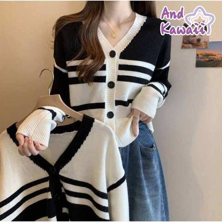 And Kawaii カーディガン サマーニット ニットジャケット ニットトップス トップス