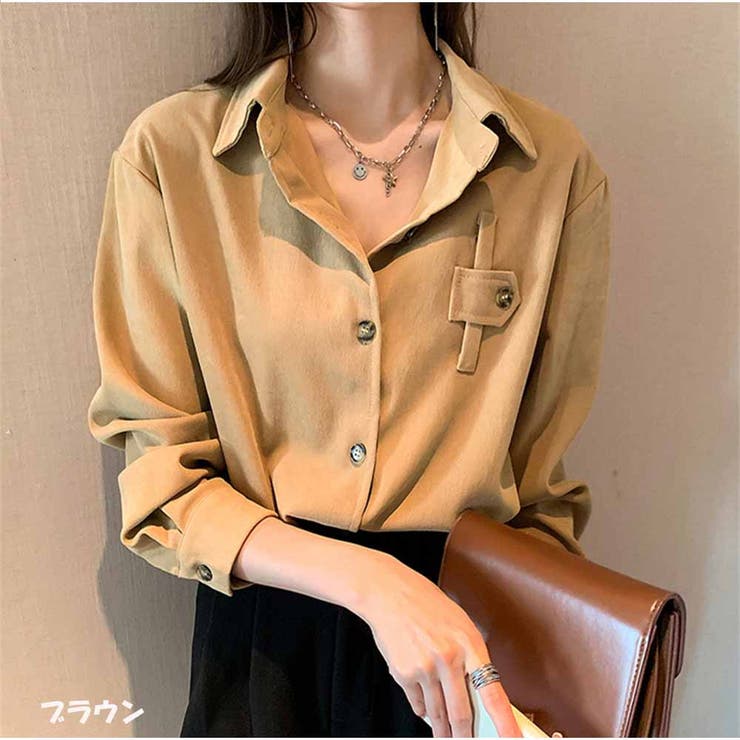 And Kawaii シャツ 長袖 無地 薄手 カジュアル おでかけ 楽ちん シンプル 美シルエット レディースシャツ トップス