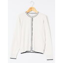 TAKA-Q WOMEN 快適機能 配色クルーネック ニットカーディガン トップス