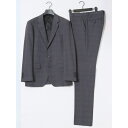 【10%OFFクーポン!11/27(木)1:59まで】TAKA-Q MEN Woolen Tec On スリムフィット 2ボタン2ピーススーツ チェックグレー ...
