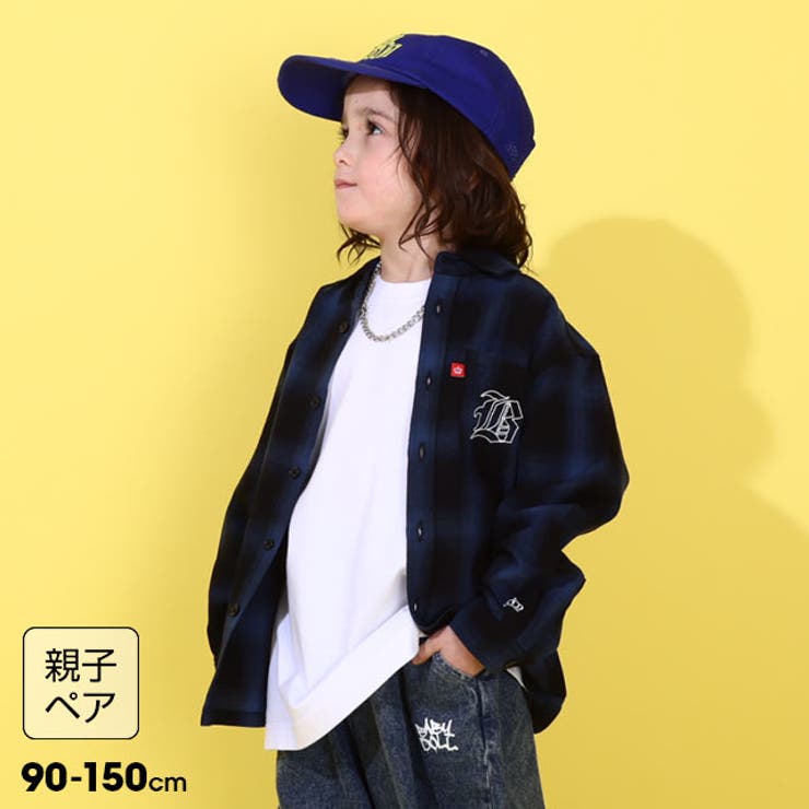 Short Sleeves - BABYDOLL 親子お揃い チェック長袖シャツ 0271K トップス