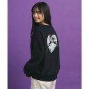 【5/10限定 15%OFFクーポン】PINK-latte ハートプリント裏毛プルオーバー その他