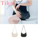 【マラソン期間中 5%OFFクーポン】Tika ハーフムーンキルティング×チェーンミニバッグ 韓国バッグ ハンドバッグ ショルダーバッグ キルティングバッグ キャババッグ ベージュ ブラック Tika ティカ バッグ・鞄