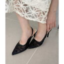 【5%OFFクーポン 9/11 1:59まで】Ada. 総レース ポインテッド ヒールパンプス シューズ・靴