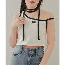 【5/15限定 15%OFFクーポン】PAL GROUP OUTLET 【Chico】チョーカー付アシメワンショル刺繍タンクトップ トップス