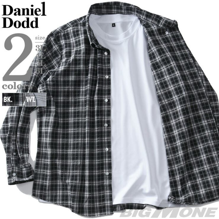 【10%OFFクーポン!11/27(木)1:59まで】大きいサイズの店ビッグエムワン 大きいサイズ メンズ DANIEL DODD サッカーチェック 長袖 ボタ...