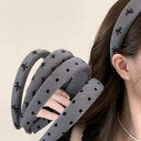 JS FASHION カチューシャ 全6種 幅広 幅細 ベロア模様 ドット リボン ハート お呼ばれ 痛くない ヘアアクセサリー 大きめ 二次会 パーティー 白...