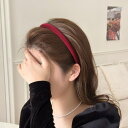 JS FASHION カチューシャ 幅細 1.5cm 細め 単色 赤 お呼ばれ 痛くない ヘアアクセサリー 二次会 パーティー 白髪隠し エレガント 発表会 髪...