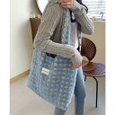Miniministore ボアトートバッグ チェック柄 大容量 バッグ・鞄