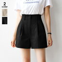 ANGELCLOSET ショートパンツ ハイウエスト レディース 春 春服 オフィスカジュアル 韓国ファッション 韓国 パンツ・ズボン