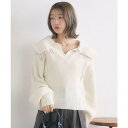 【8/11まで5%OFFクーポン】RETRO GIRL スカシ柄スキッパーニット トップス