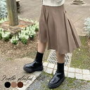 LAUIR サイドファスナーひざ下プリーツスカート スカート