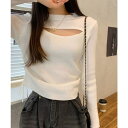 ニットトップス 胸開き ニットウエア セクシー フェミニン ニットセーター 胸見せ タートルネック ニットインナー長袖 両サイドシャーリング ニットソー レディース 韓国ファッション(4)