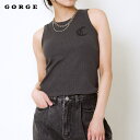 【6/25限定 20%OFFクーポン】GORGE 合皮貼付カップ付きタンク トップス