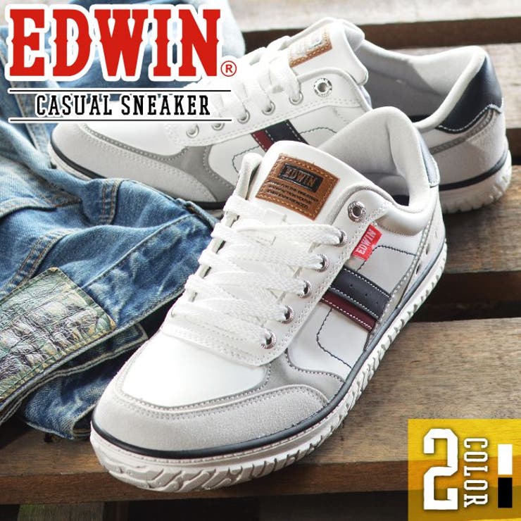 【10％OFFクーポン！1/29(木)1:59まで】ShoeSquare EDWIN エドウィン スニーカー メンズ 軽量 カジュアルシューズ 防滑 幅広 3E EEE カジュアルスニーカー ローカット コンフォートシューズ 紳士靴 メンズシューズ シュ