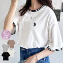【5/16 1:59まで 5%OFFクーポン】GeeRA 【U.S. POLO ASSN.】ライン配色Tシャツ トップス