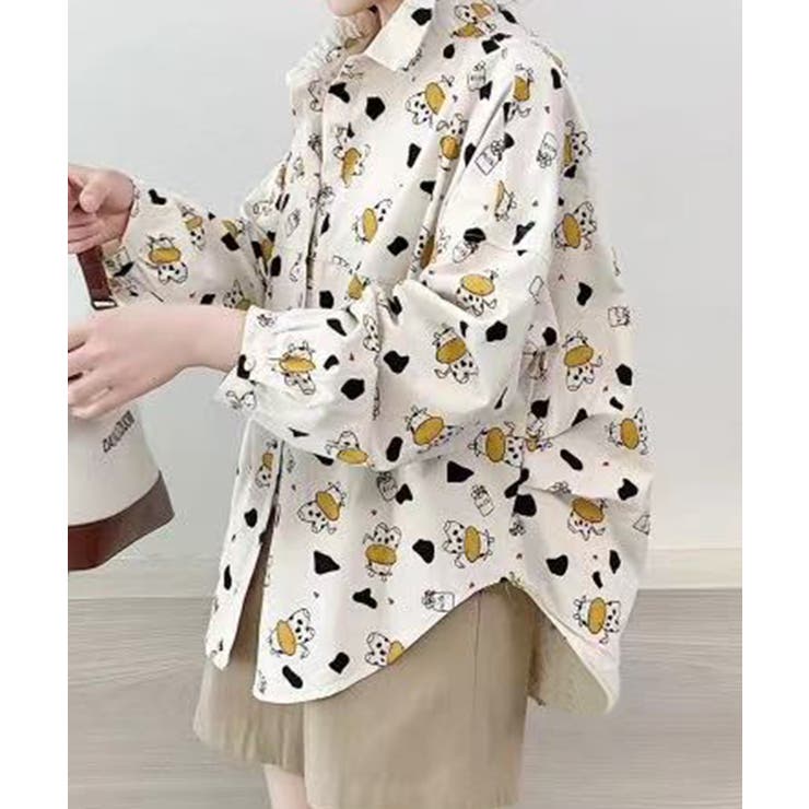 aimoha プリント柄オーバーシャツ トップス