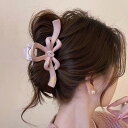 【5/16 1:59まで 5%OFFクーポン】JS FASHION ヘアクリップ 全4色 リボンモチーフ バンスクリップ ヘアアクセサリー 大きい 大きめ 黒 ...