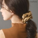 【5/16 1:59まで 5%OFFクーポン】VINGTAINE シュシュ フェイクレザー ダブルステッチ ヘアアクセサリー 大きめ お洒落 大人カジュアル シ...