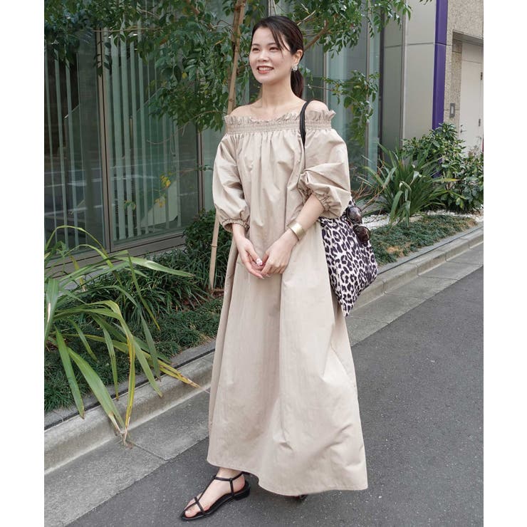 CORNERS ナイロンタフタオフショルワンピース ワンピース・ドレス