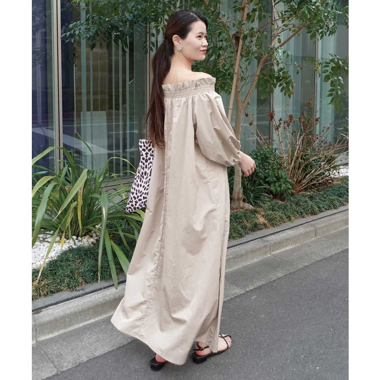 CORNERS ナイロンタフタオフショルワンピース ワンピース・ドレス