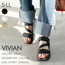 VIVIAN COLLECTION 厚底アシメベルクロダッドスポーツサンダル シューズ・靴