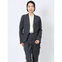 【マラソン期間中 5%OFFクーポン】TAKA-Q WOMEN ストレッチウォッシャブル 1ボタン カラーレスジャケット 紺(セットアップ可能) スーツ