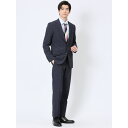 【5%OFFクーポン 9/11 1:59まで】TAKA-Q MEN ストレッチウォッシャブル スリムフィット 2ボタン2ピーススーツ チェック紺 スーツ